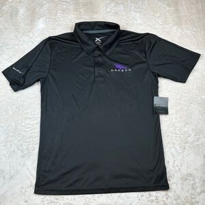 Men's Black SpaceX Dragon Mission‎ Polo Shirt with Purple Dragon Logo